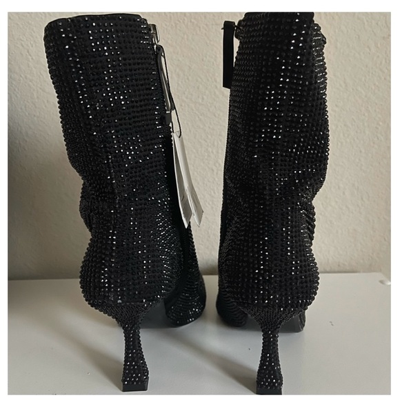 ‼️WOW‼️Zara - STUNNING‼️Rhinestone high heel ankle boot🤩 - Picture 4 of 11
